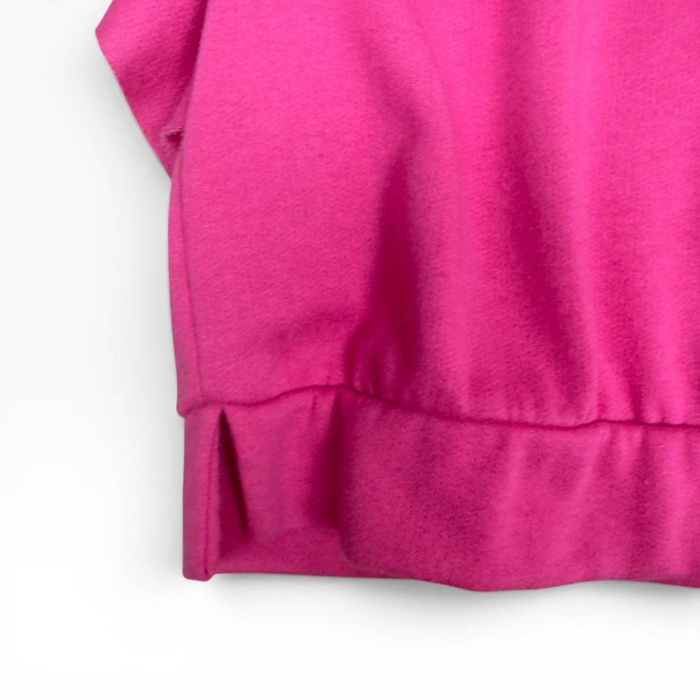 Evereve Ruffle Sleeve Sweatshirt Womens Large Pink Short Sleeve Crew Neck Top - Picture 5 of 7
